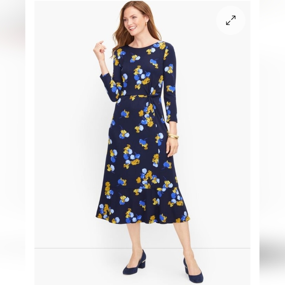 Talbots Jersey Twist Midi Dress sz 6 - Picture 2 of 14